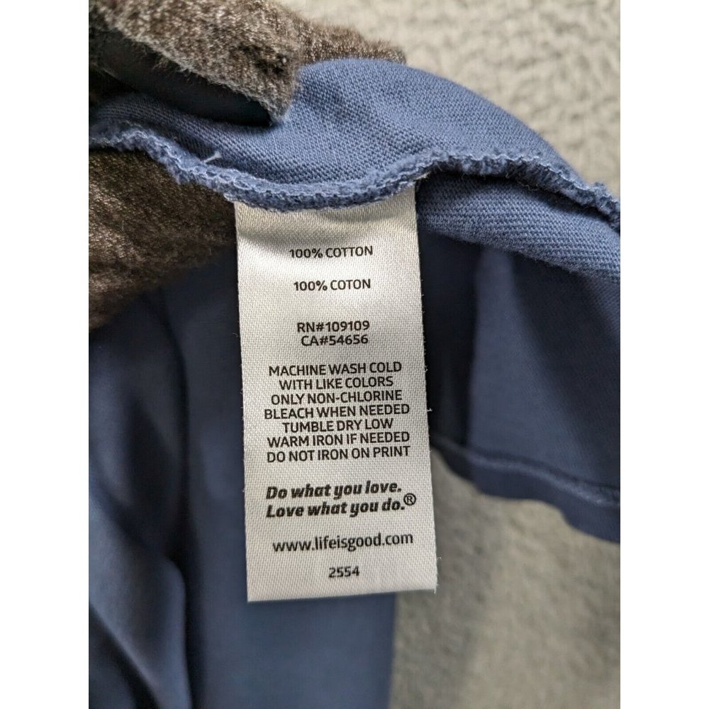 Life is Good Shirt XXL Crusher Long Sleeve T V Neck Fox Wildlife is Good Blue - Picture 4 of 13